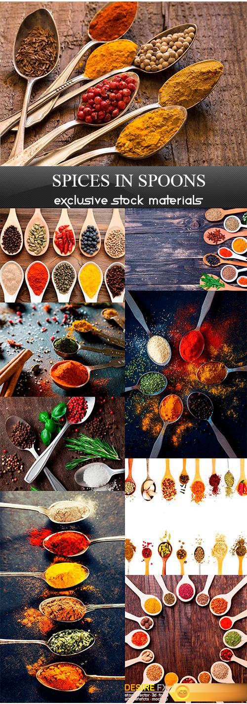 Spices in spoons - 9UHQ JPEG