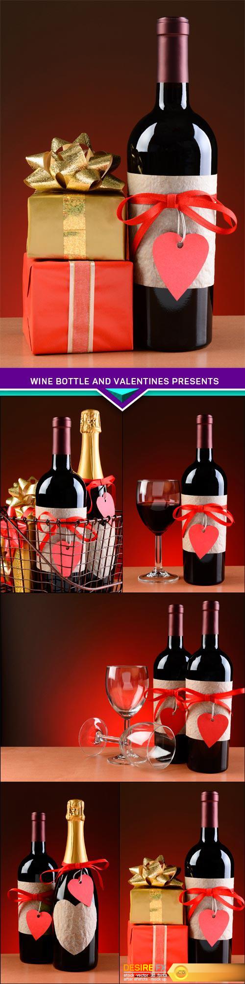 Wine Bottle and Valentines Presents 5X JPEG