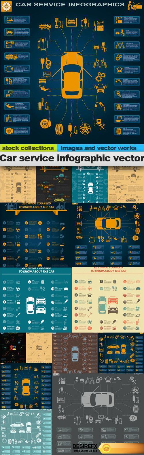 Car service infographic vector, 15 x EPS