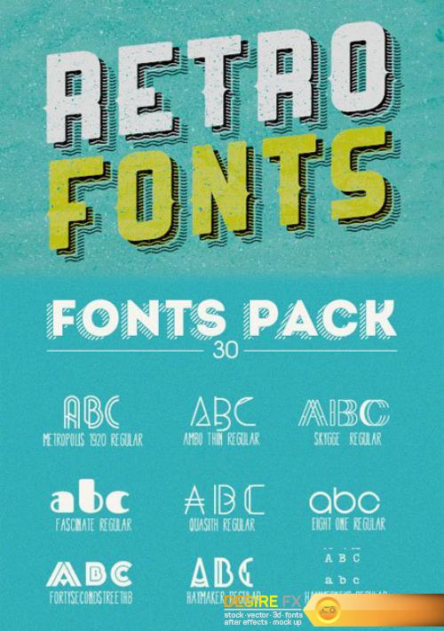 Retro Fonts Pack (91 Fonts)