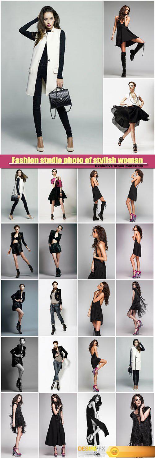 Fashion studio photo of elegant  stylish woman