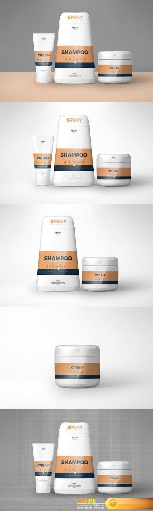 CM - Cosmetic Cream & Shampoo Mockup 1113908