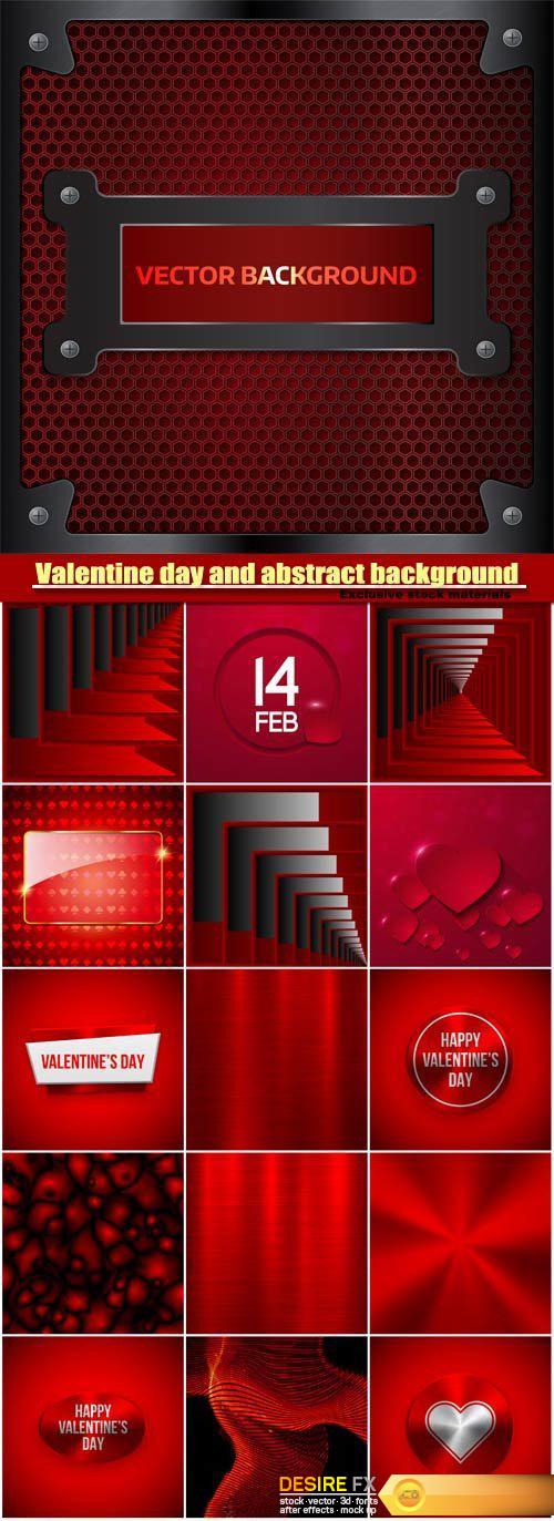 Valentine day background and red abstract vector
