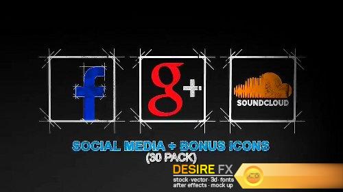 Videohive Social Media Icons - 30 Pack1