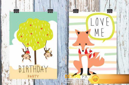 CreativeMarket 10 cute lovely design animal cards2# 1160292