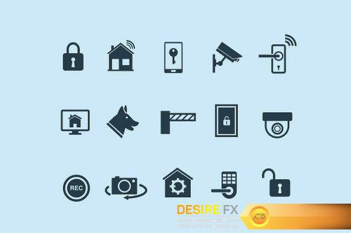 CreativeMarket 15 Home Security & Automation Icons 1239725