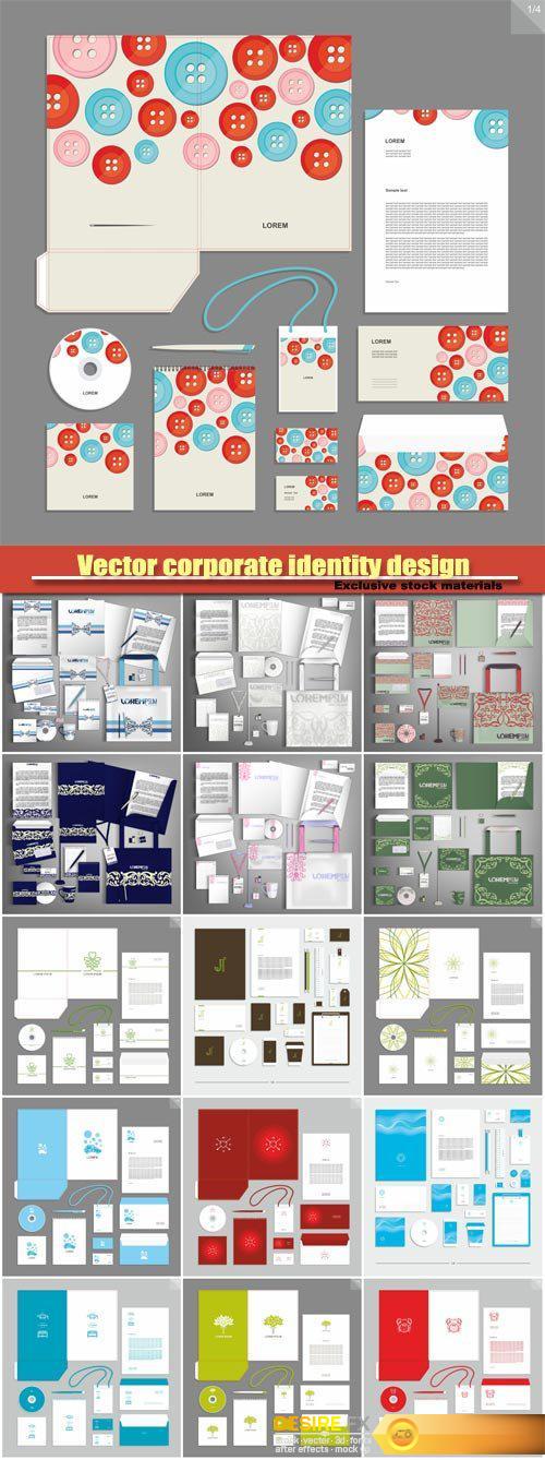 Vector corporate identity design, style for brandbook and guideline