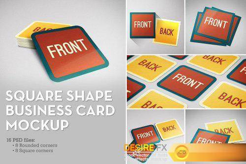 CreativeMarket Square Shape Business Card Mockup 1105002