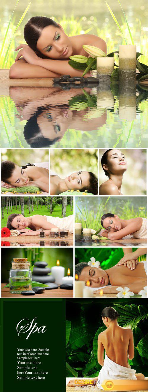 Beautiful women and spa treatments, massage
