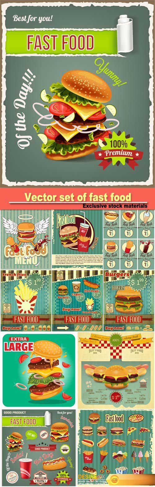 Vector set of fast food