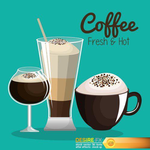 Delicious coffee poster vector illustration design #2 11X EPS