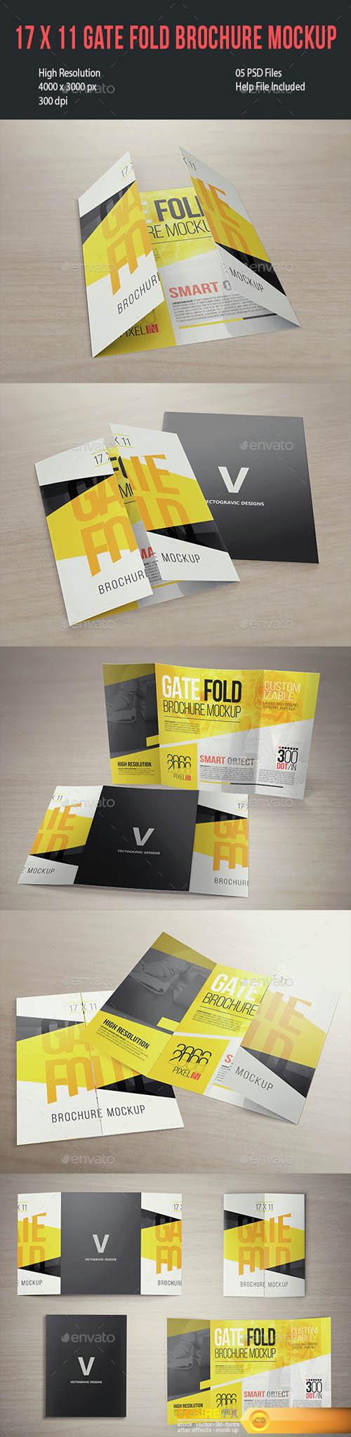 17 x 11 Gate Fold Brochure Mockup 15094144