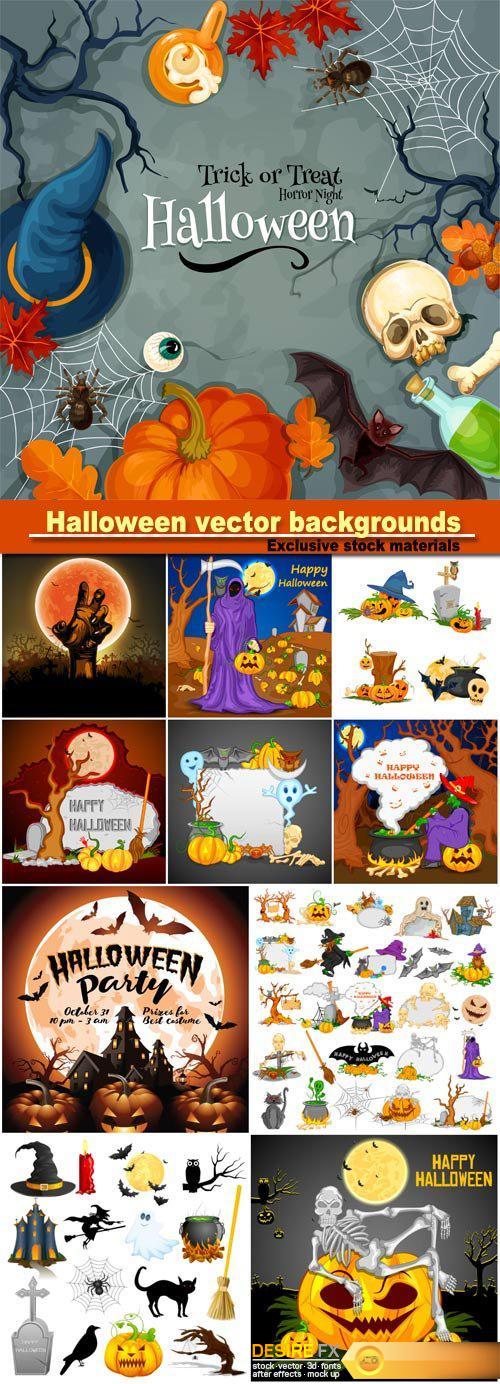 Halloween vector backgrounds, vector illustration of Halloween object