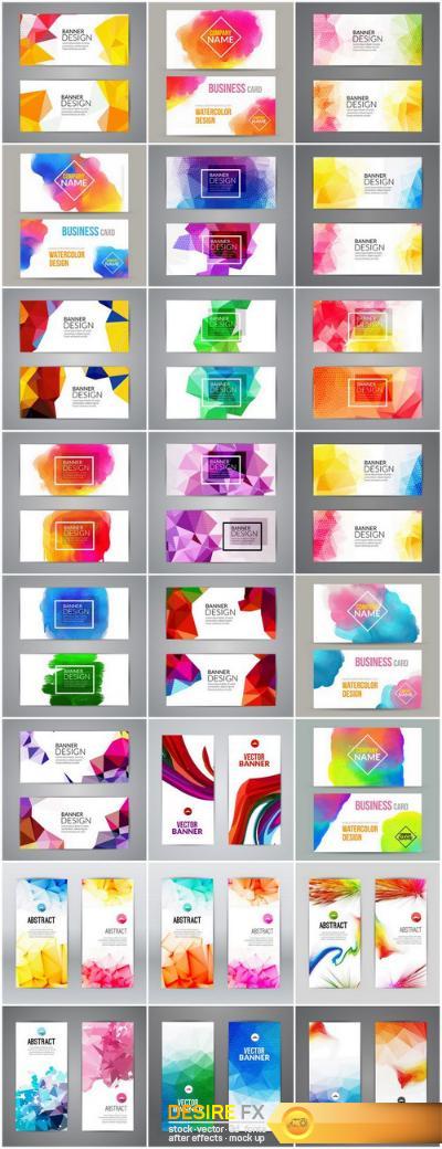 Abstract & Polygonal Triangular Colorful Design Cards - 24xEPS Professional Vector Stock