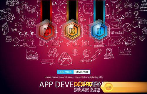 App Development Infographic Concept Background 18X JPEG
