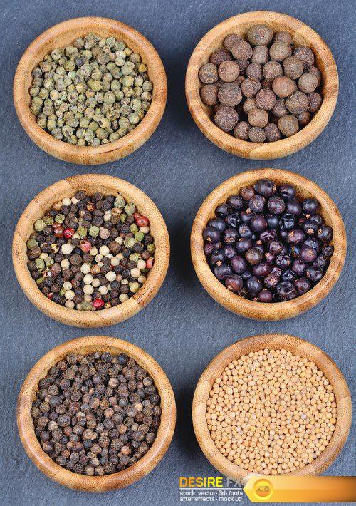 Different spices in a bamboo bowls 10X JPEG
