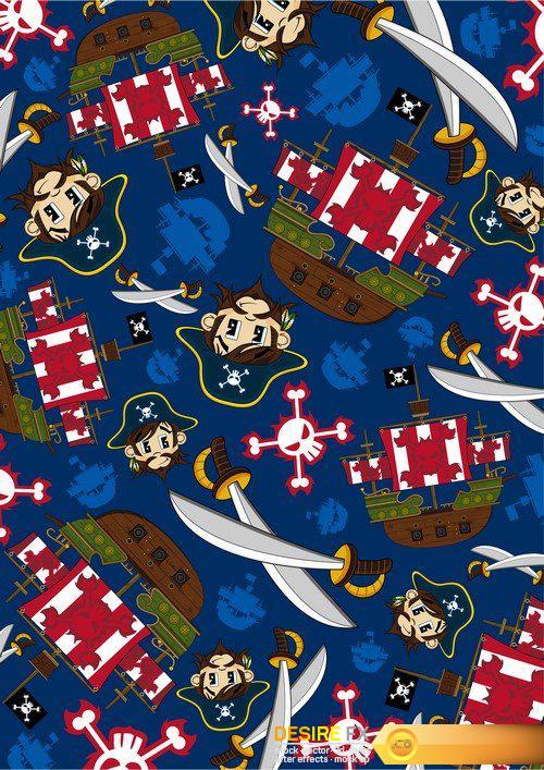 Pirate and Ship Patterns 14X EPS