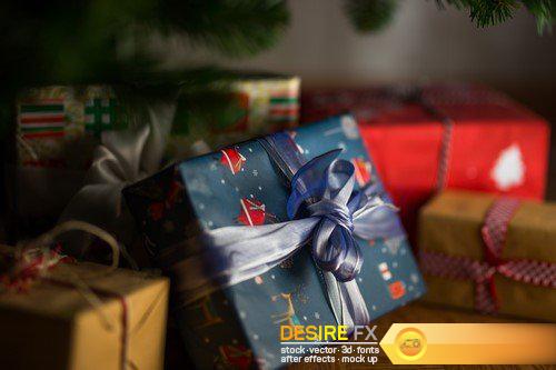 Christmas presents, gift box close up photo 10X JPEG