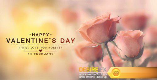 Happy valentine day, fine design with roses 17X JPEG