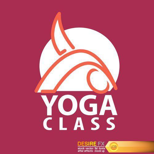 Yoga monograms and logos set, icons and badges 10X EPS