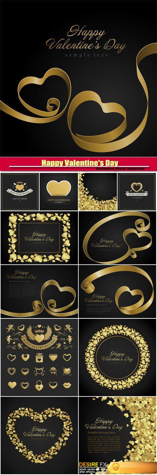 Happy Valentine's Day vector, hearts, romance, love #26