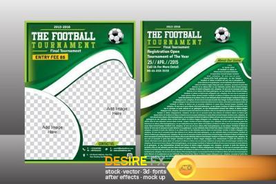 Abstract football flyer template design vector, 15 x EPS