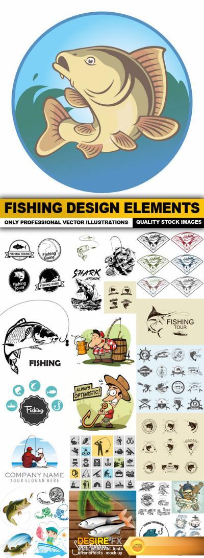 Fishing Design Elements #2 - 25 Vector