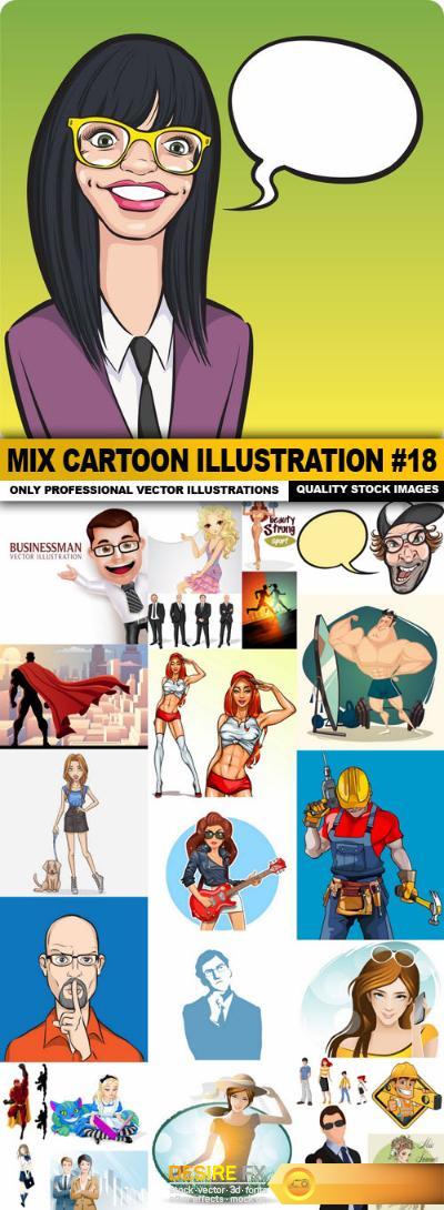 Mix cartoon Illustration #18 - 25 Vector