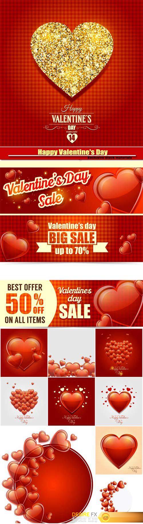 Vector backgrounds with hearts for Valentine's Day