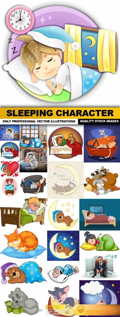 Sleeping Character - 25 Vector