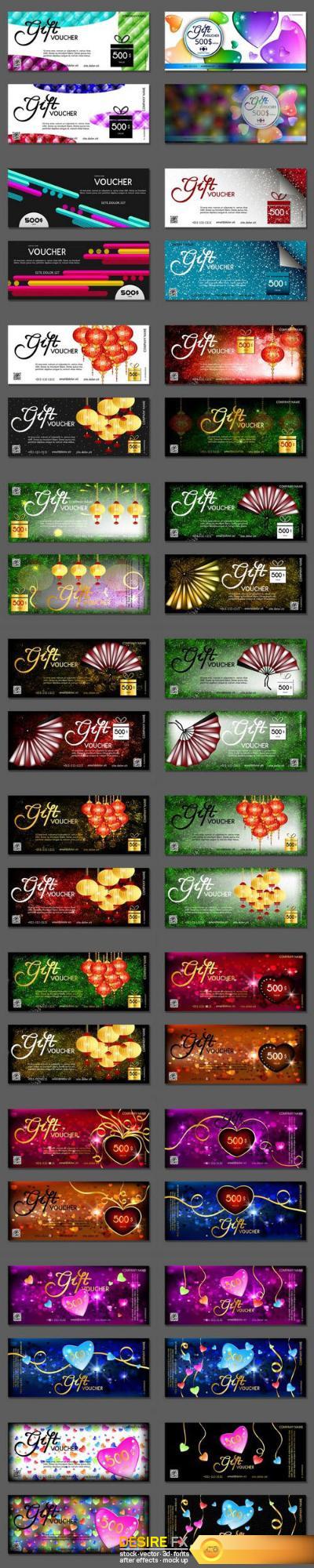 Collection of gift cards and vouchers 6 - Set of 20xEPS Professional Vector Stock