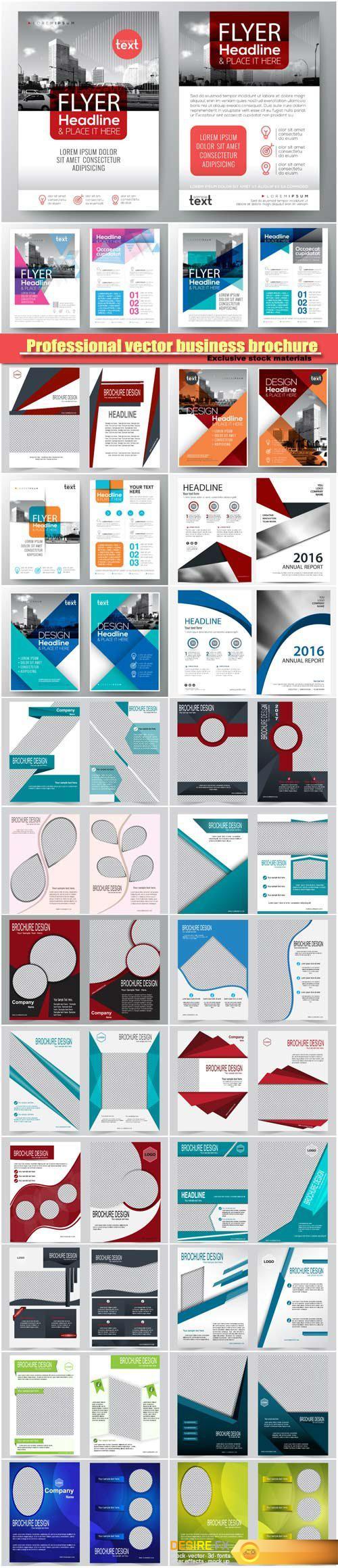 Professional vector business brochure annual report cover, flyer poster design