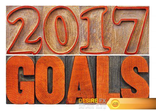 2017 goals banner in wood type 11X JPEG