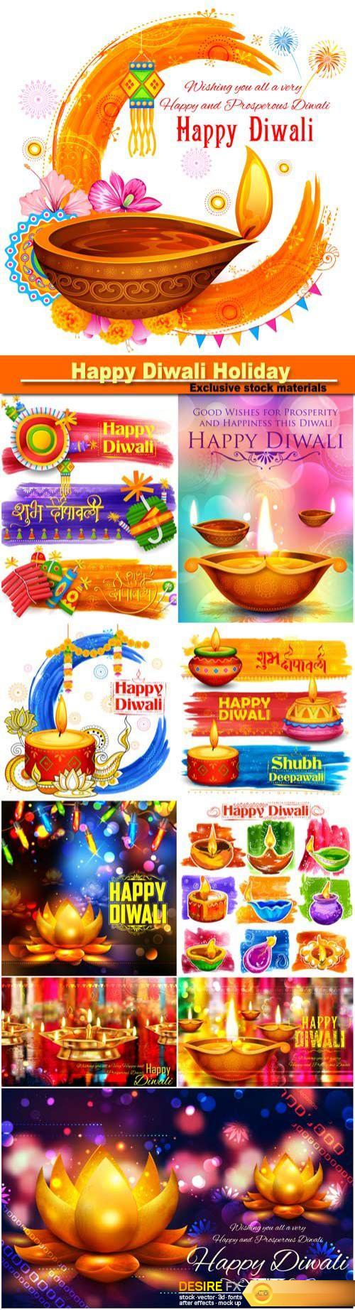Happy Diwali Holiday background for light festival of India
