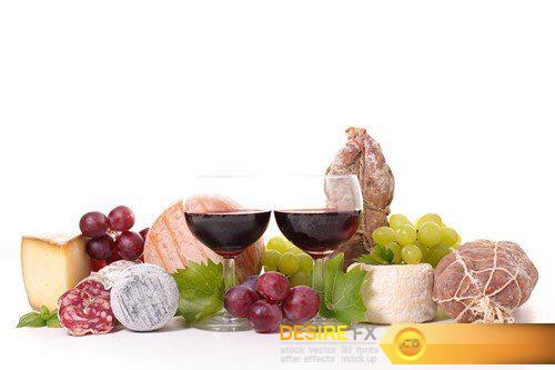 Wine,cheese and sausage 5X JPEG