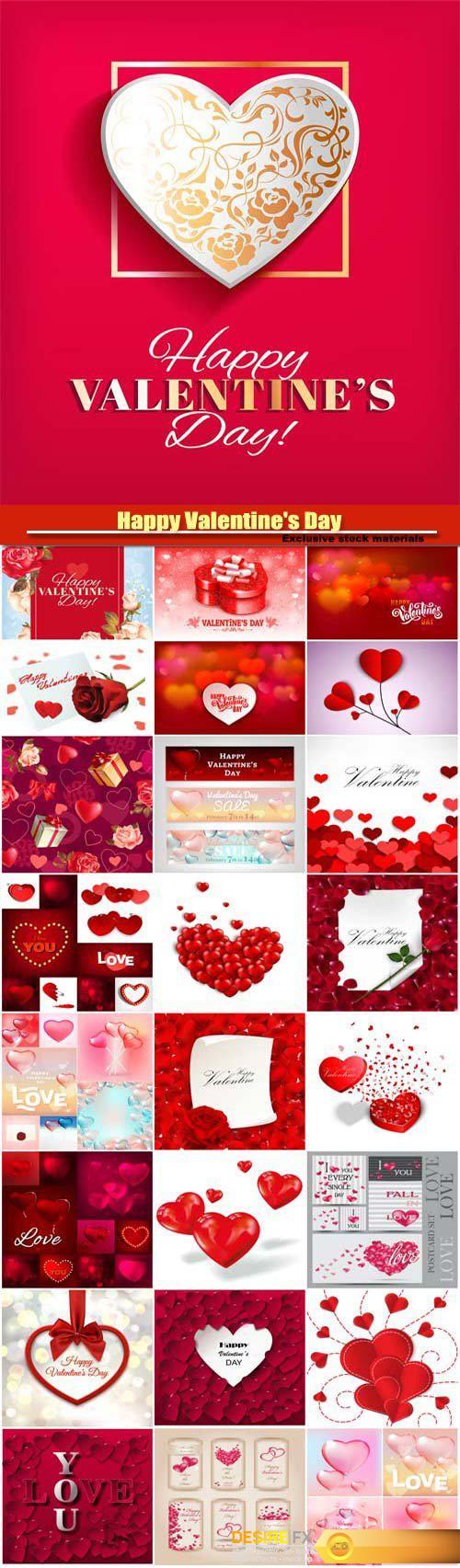 Happy Valentine's Day vector, hearts, romance, love #18
