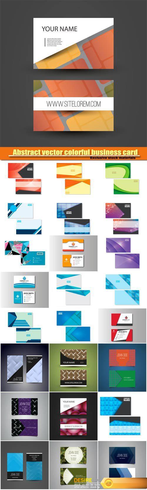 Abstract vector colorful business card template