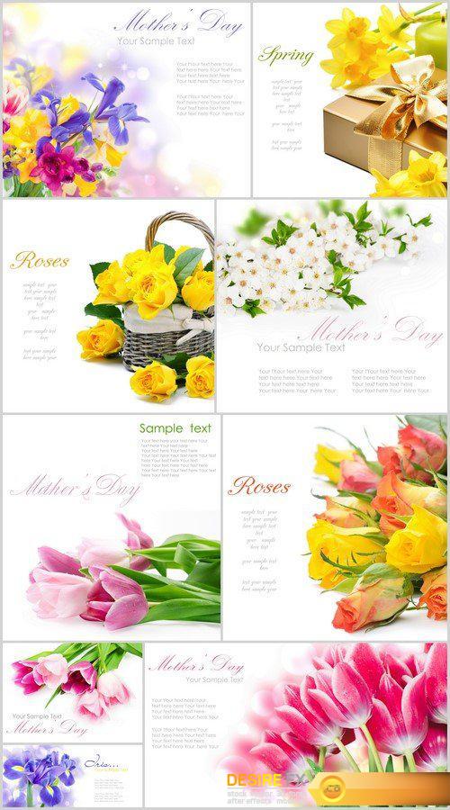 Greeting card with flowers 9X JPEG