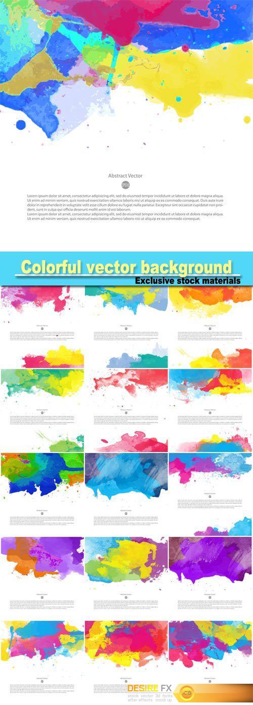 Bright colorful vector watercolor background
