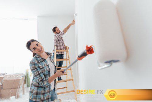Creative couple renovating their house 17X JPEG