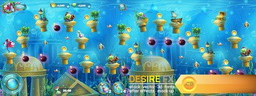Underwater World - level game map 9X EPS