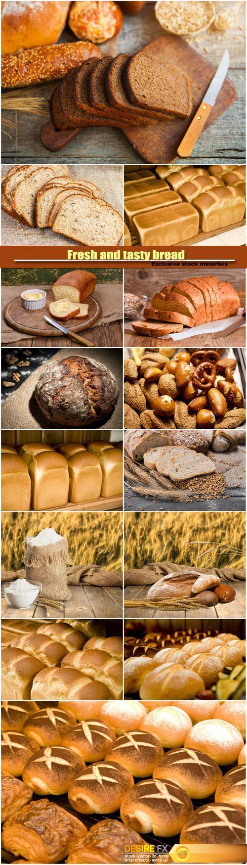 Fresh and tasty bread, various pastry and bakery