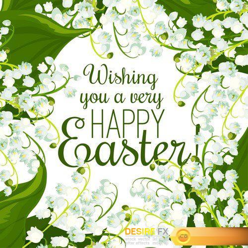 Easter rabbit cartoon greeting card 12X EPS