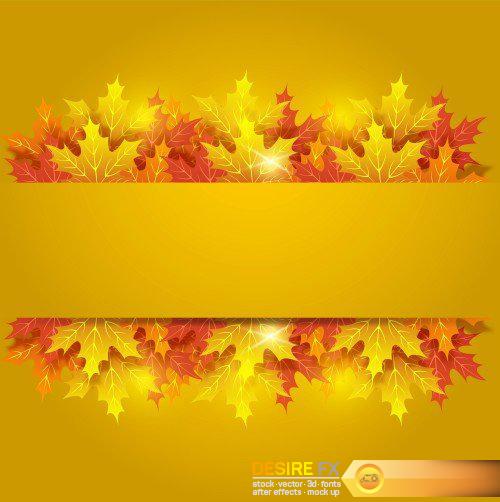 Autumn background, yellow autumn leaves in a vector