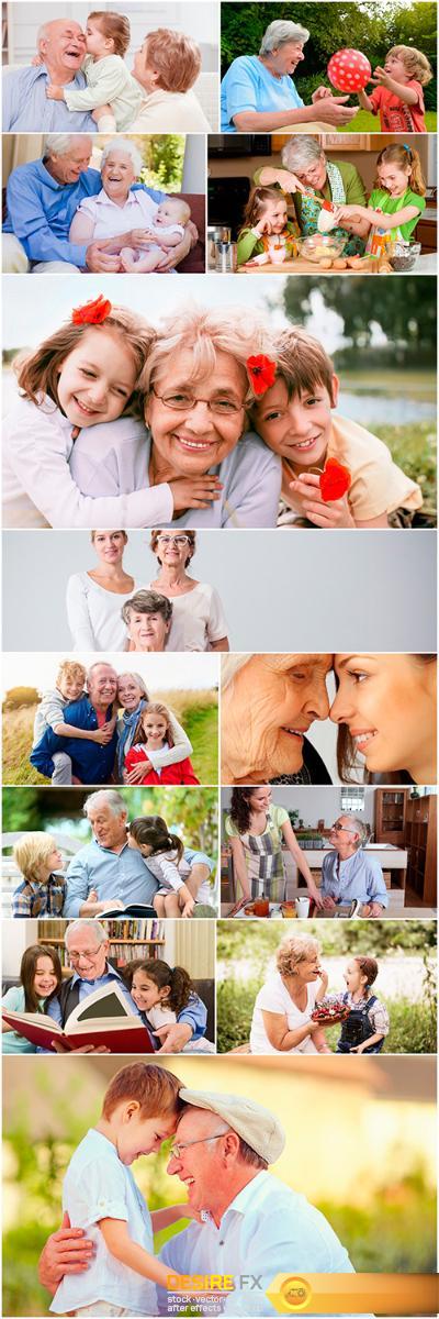 Senior people with grandkids - 13UHQ JPEG