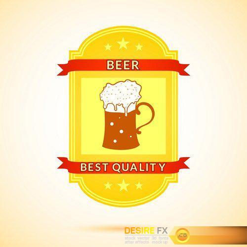 Retro vector beer label 6X EPS