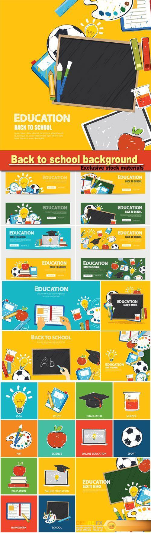 Education banner and back to school background template