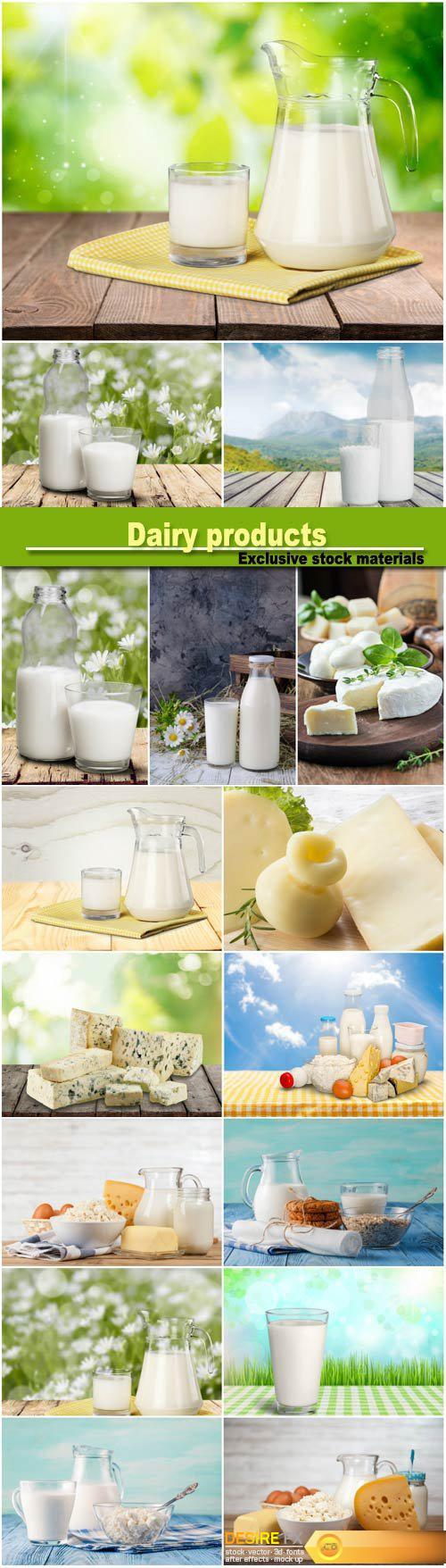 Dairy products, cheese and milk