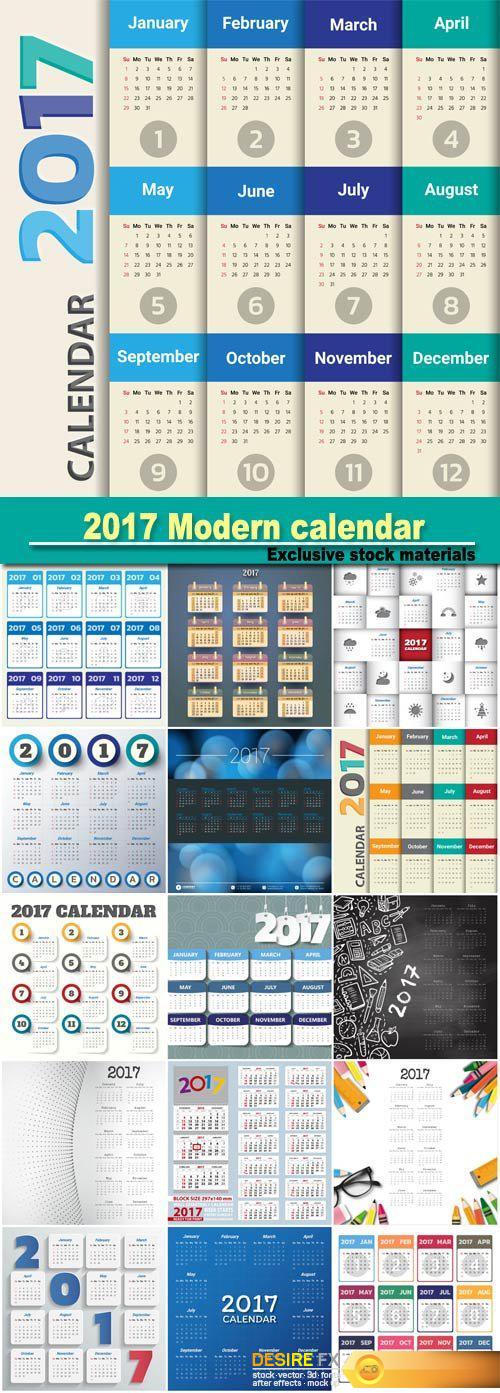 2017 Modern calendar template