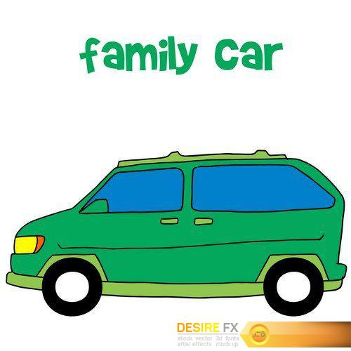 Vector illustration of taxi collection 7X EPS